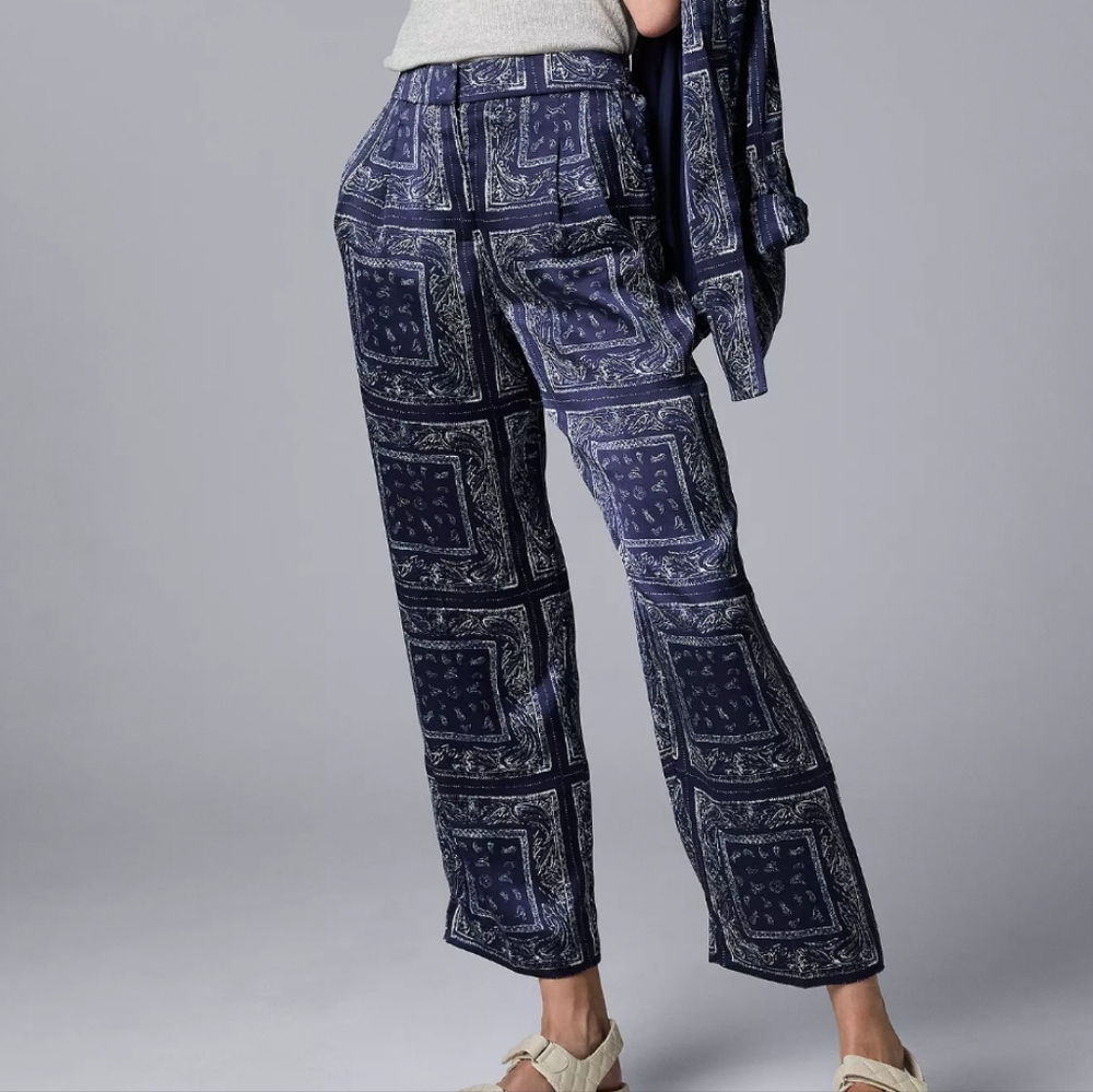 NWT: Women's Simply Vera Vera Wang High Rise Ankle Trousers - Size 14
